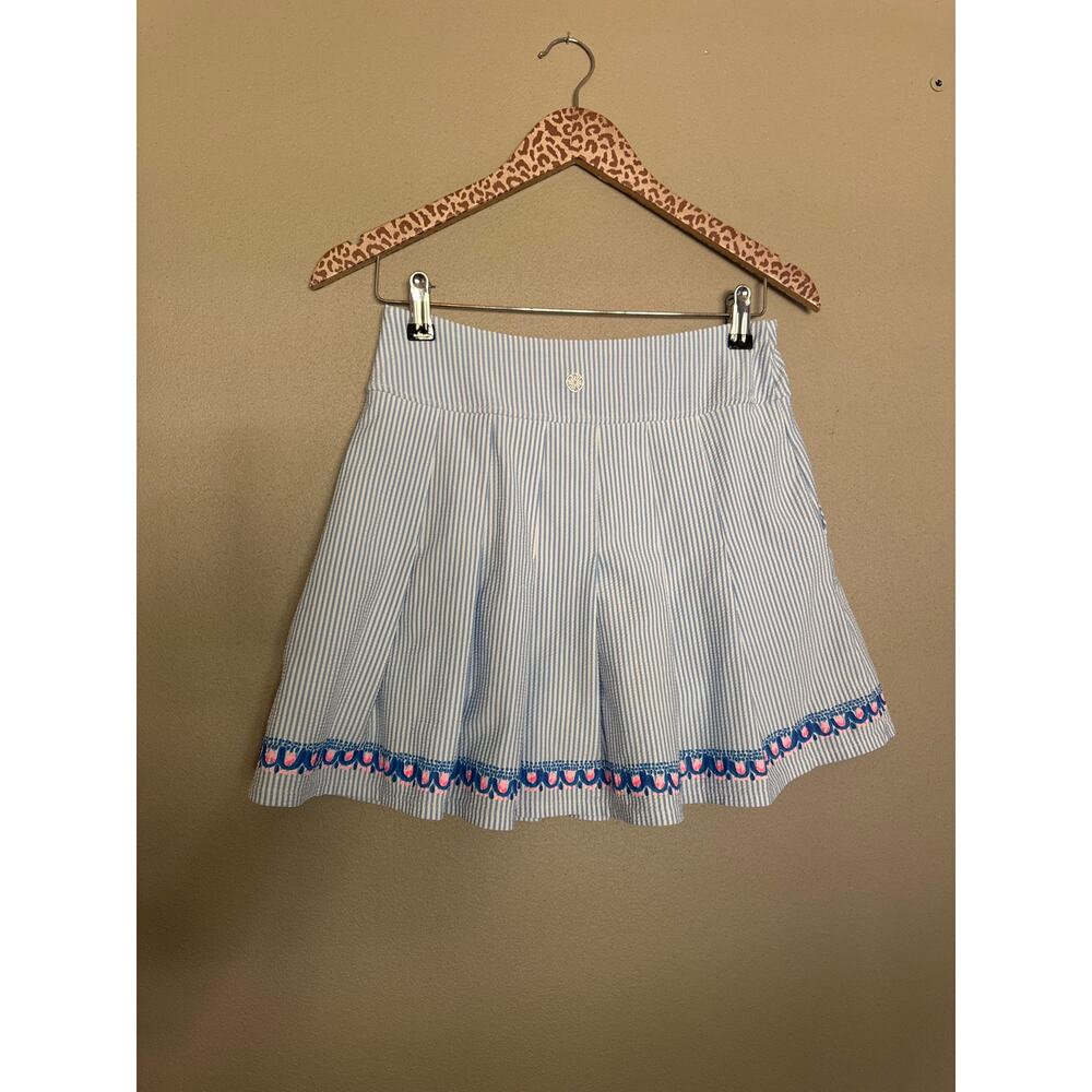 LILLY PULITZER UPF 50+ Luxletic Priska Skort in Seersucker Stripe Size 4 - Picture 6 of 7